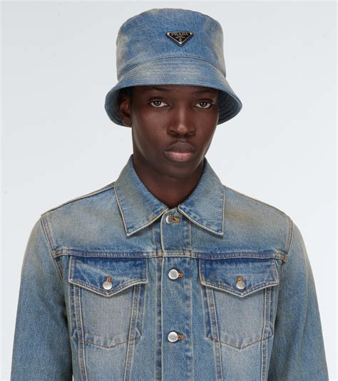 prada nucket hat|prada denim bucket hat.